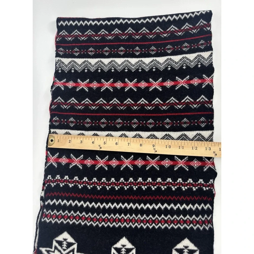 Vintage Polo Ralph Lauren Nordic Fair Isle Scarf 100% Merino Wool Preppy EUC